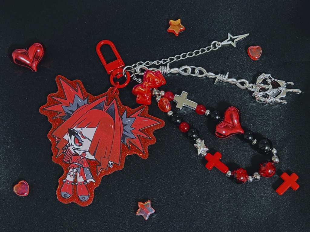 【受注販売2/2まで】ﾊﾞﾁﾊﾞﾁ★ミニかわﾁｬｰﾑアクキー レッド