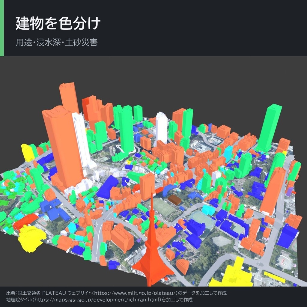 プラタン(Platan):PLATEAU の 3D 都市モデルを読み込む Blender アドオン(非公式)
