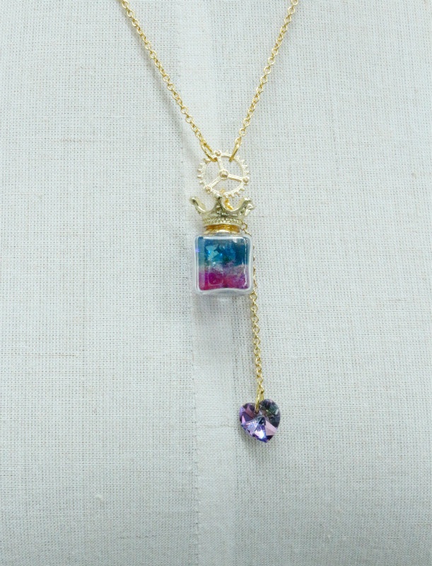 バイカラーネックレス*パープルハート