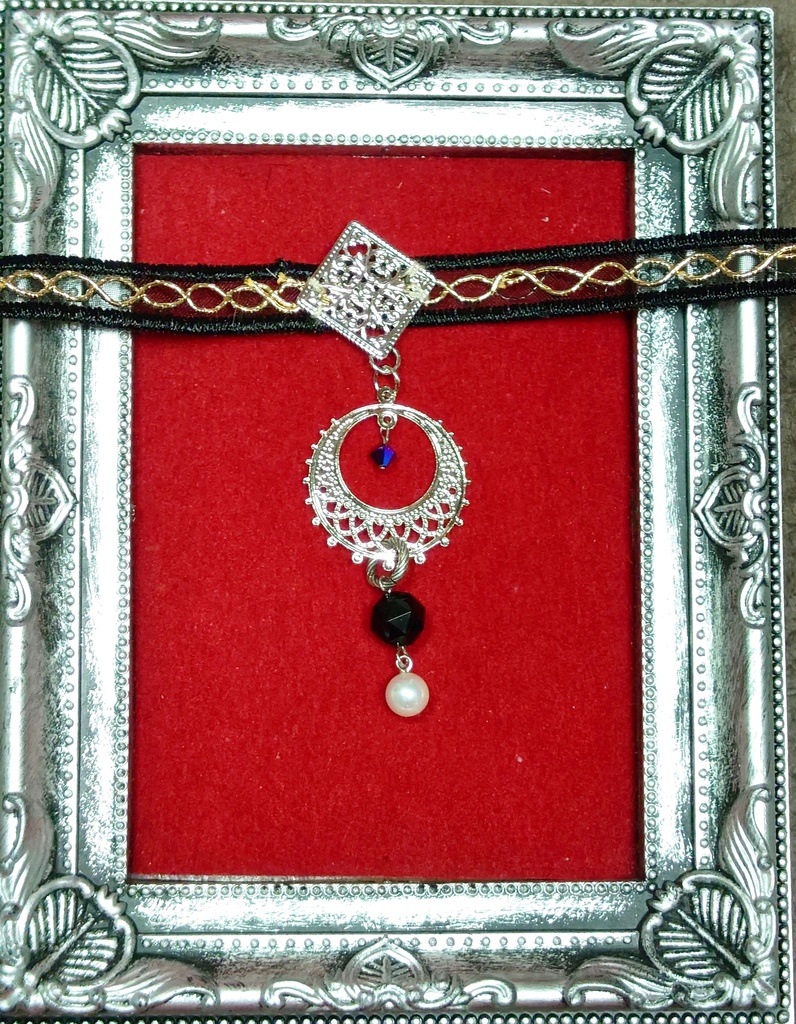 【夕里子イメージ】名前のない花【チョーカー】偏光ブルー