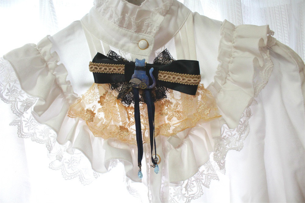 歯車猫の物憂いヘアクリップ