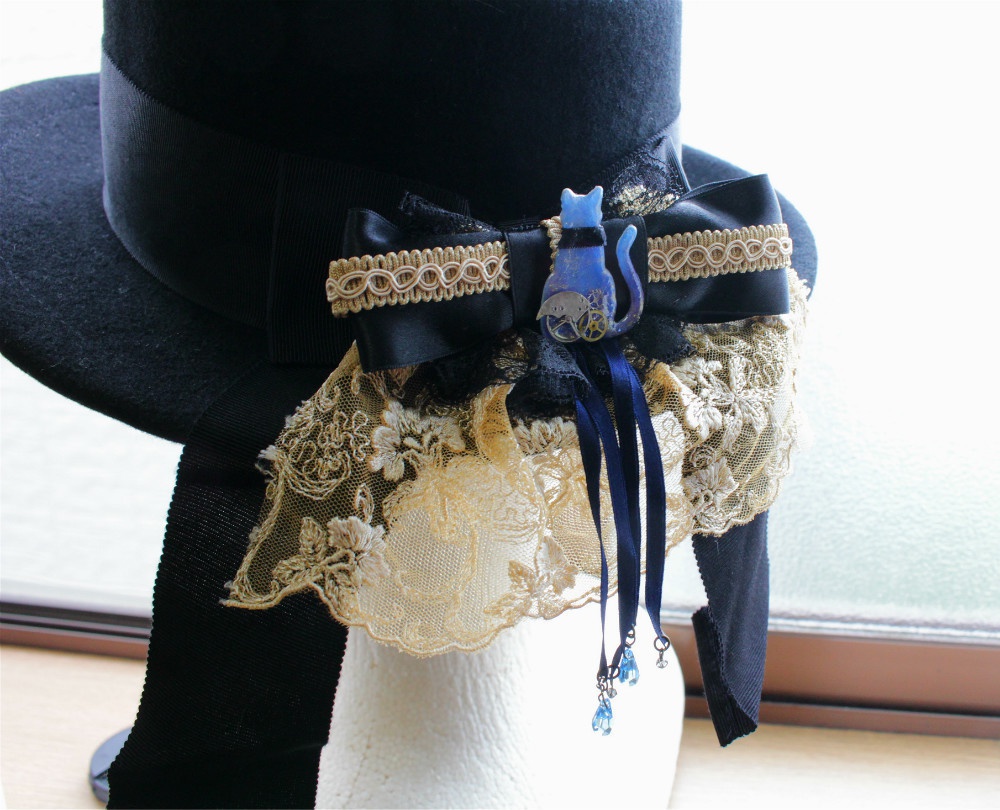 歯車猫の物憂いヘアクリップ