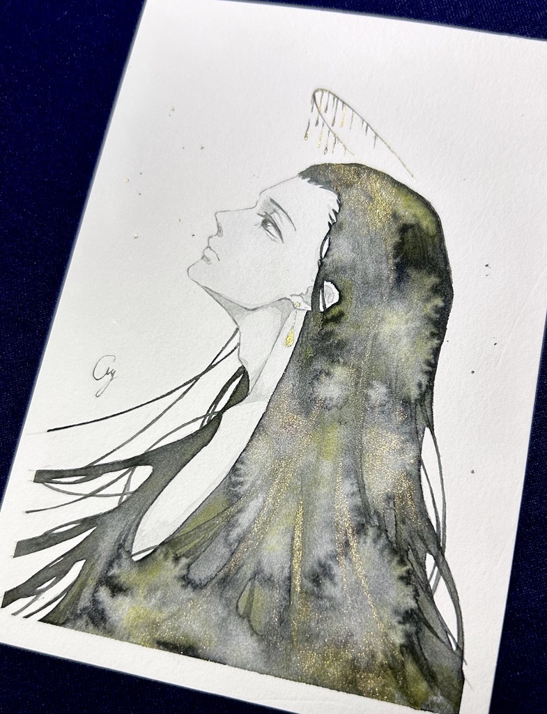 水彩原画-夜啼烏-