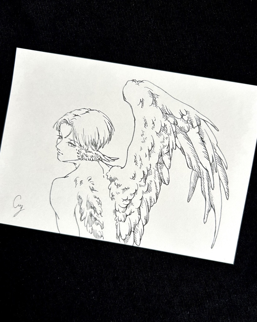 インクイラスト原画-御翼-