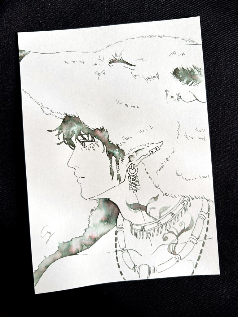 インクイラスト原画-払暁-