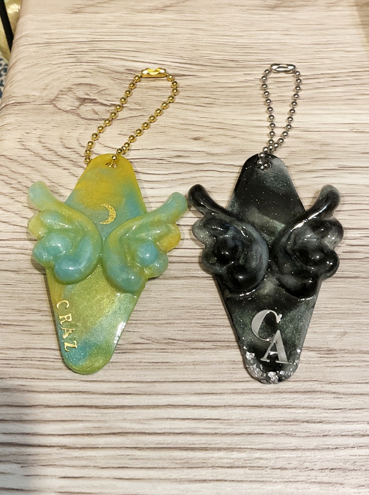 【黄色×水色】透明CAチャーム