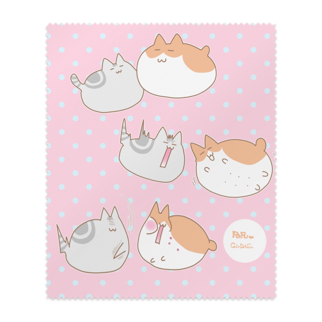 愛猫デザインメガネふき