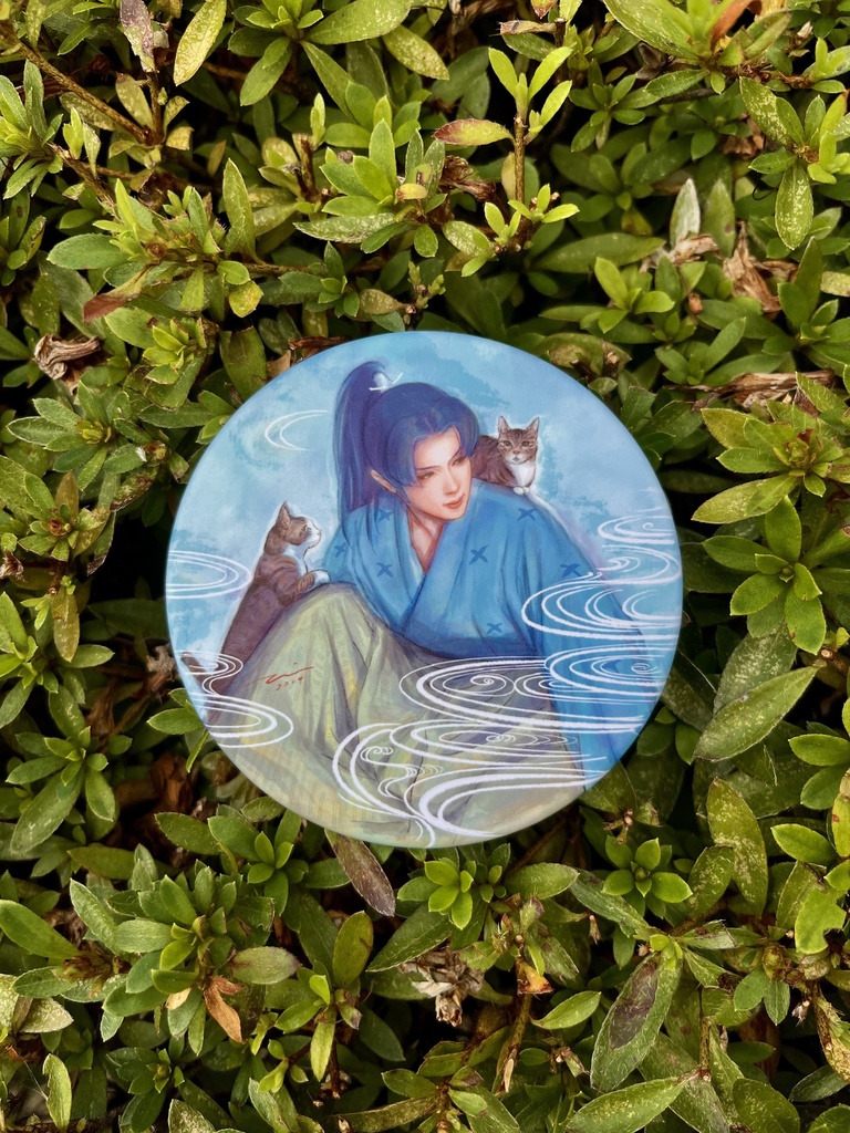 【再入荷】「猫と美剣士」缶ミラー