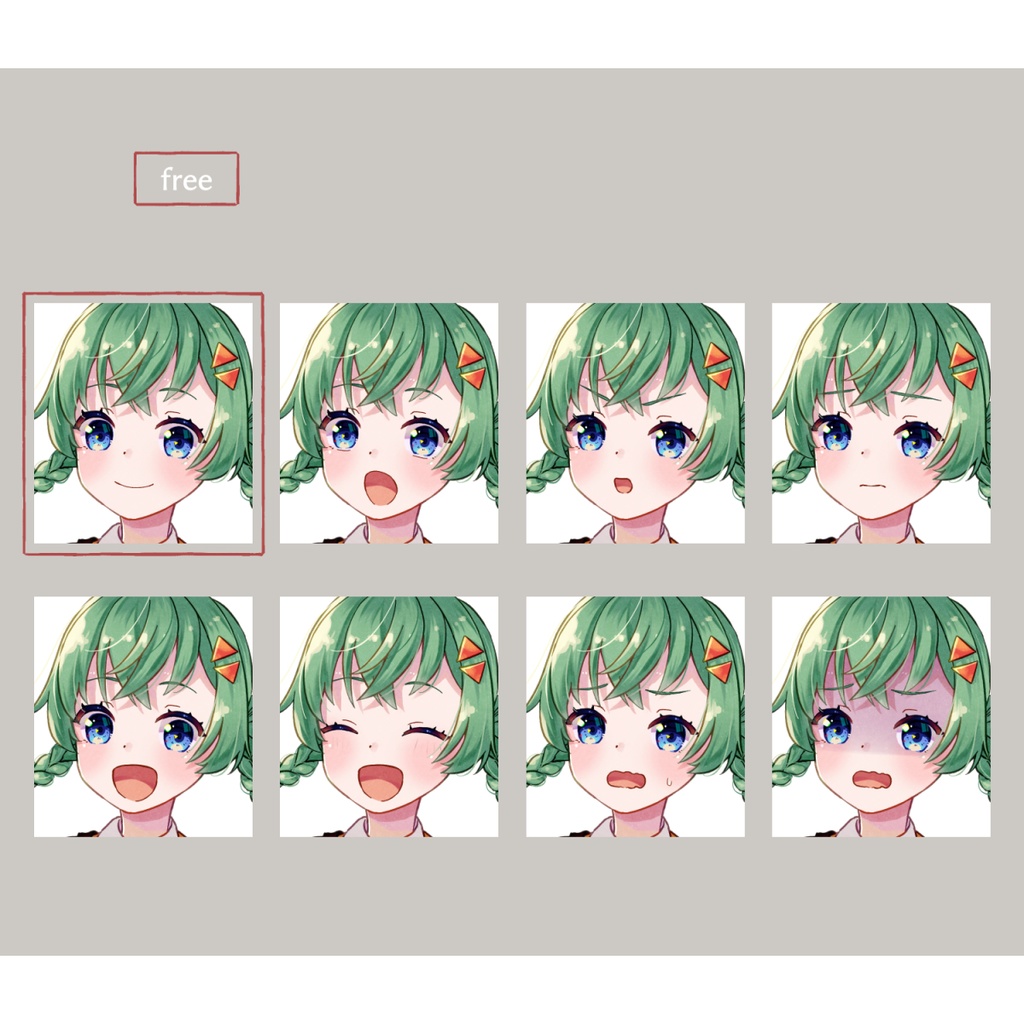 【無料版あり】緑髪のお絵かき少女【adopt05】