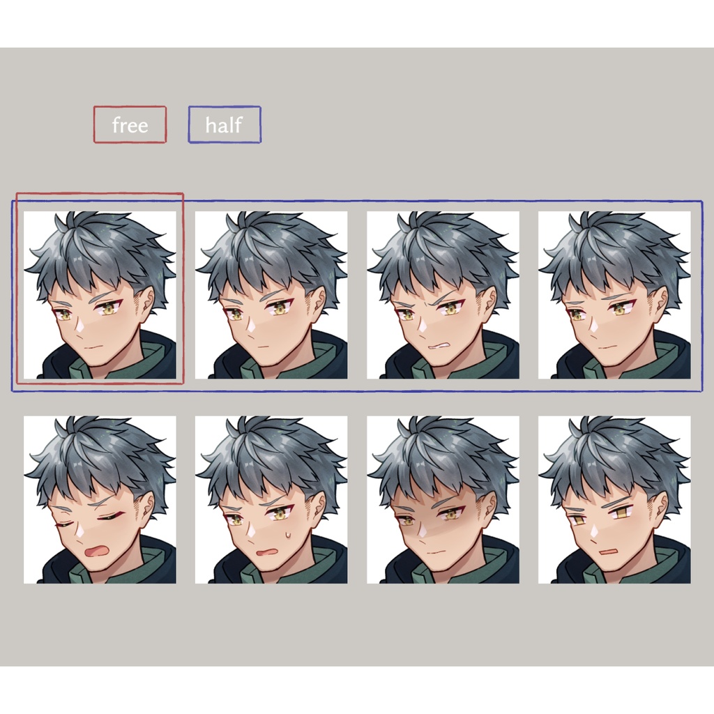 【無料版あり】銀髪の護衛男性/衣装3種【adopt52】