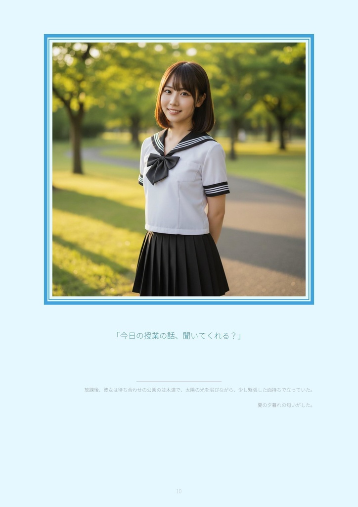 【サンプル10ページ】AI写真集「川越あい」夏服の記憶 - 圧倒的ボリュームで贈る青春の1ページ -