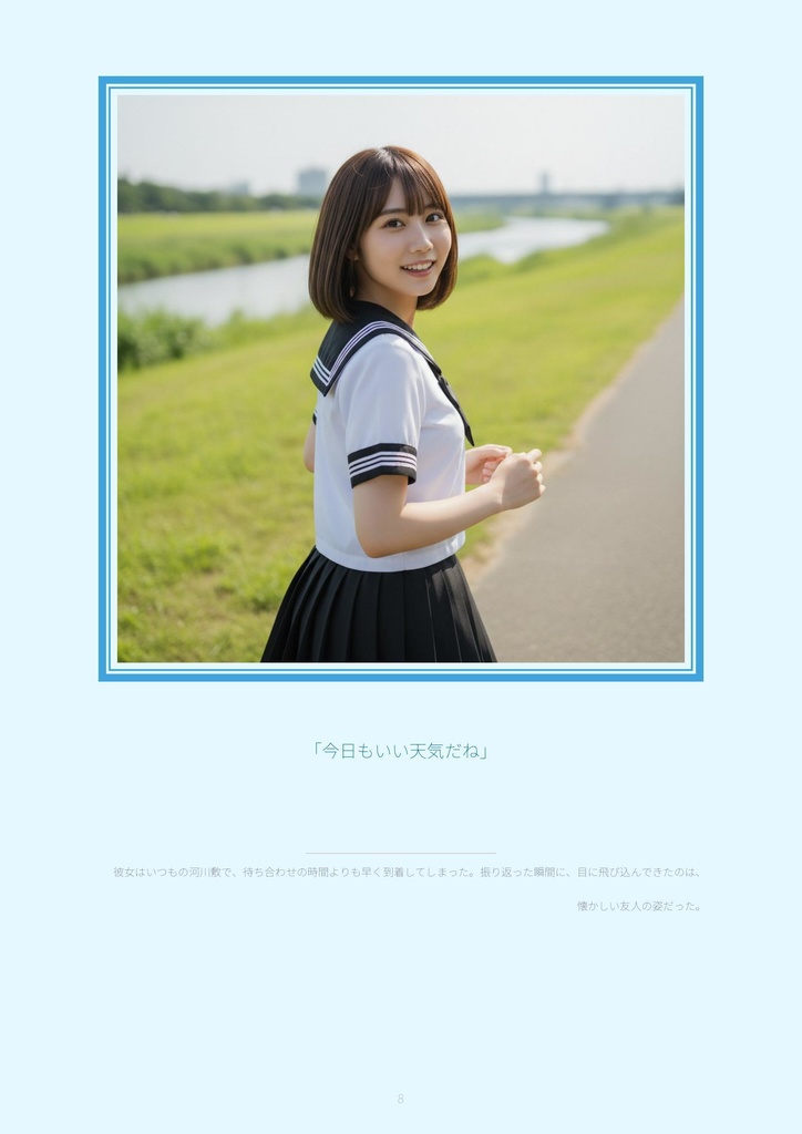 【サンプル10ページ】AI写真集「川越あい」夏服の記憶 - 圧倒的ボリュームで贈る青春の1ページ -