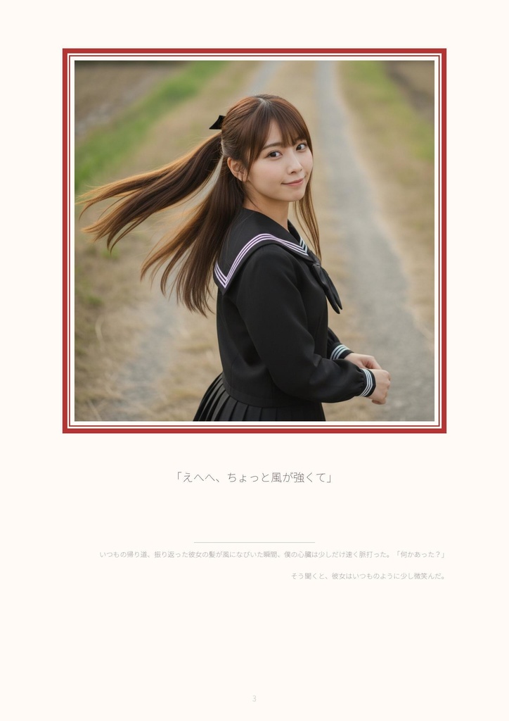 【500枚収録】AIデジタル写真集「川越あい」黒セーラーの季節 - 秋色と冬の気配 -