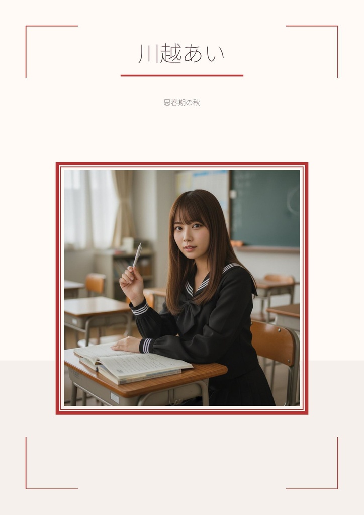 【500枚収録】AIデジタル写真集「川越あい」黒セーラーの季節 - 秋色と冬の気配 -