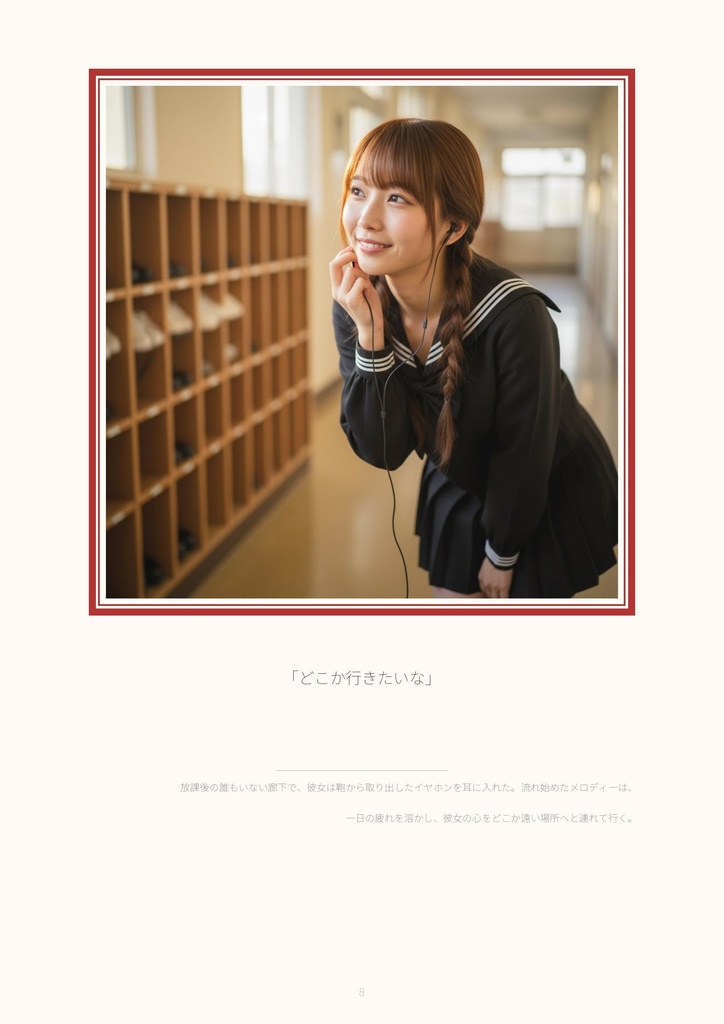 【サンプル10ページ】AI写真集「川越あい」黒セーラーの季節 - 秋色と冬の気配 -