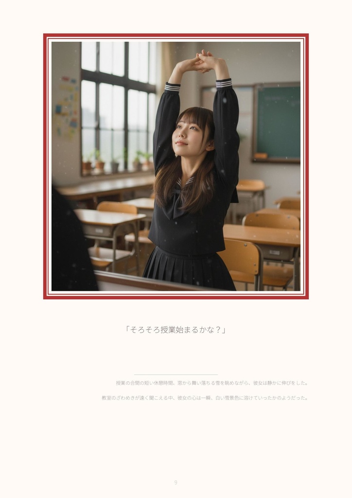 【サンプル10ページ】AI写真集「川越あい」黒セーラーの季節 - 秋色と冬の気配 -