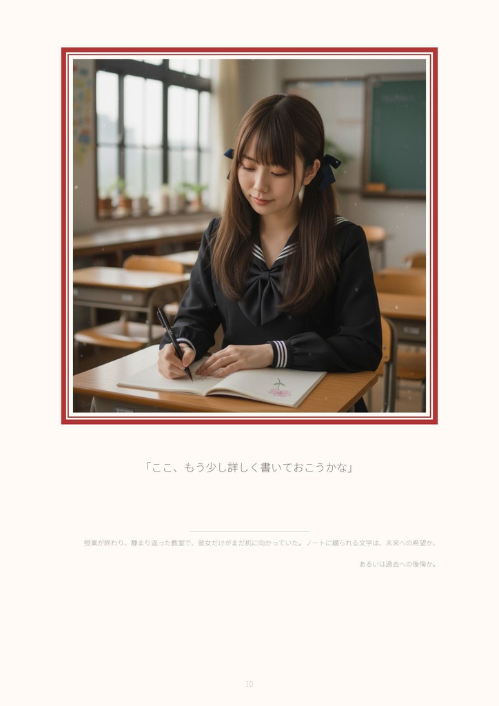 【サンプル10ページ】AI写真集「川越あい」黒セーラーの季節 - 秋色と冬の気配 -