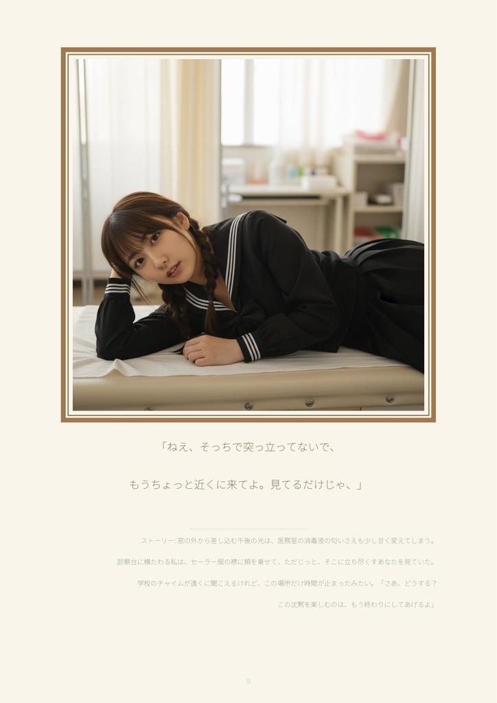 【サンプル10ページ】AI写真集「川越あい」黒セーラーの季節 - School memories in winter -