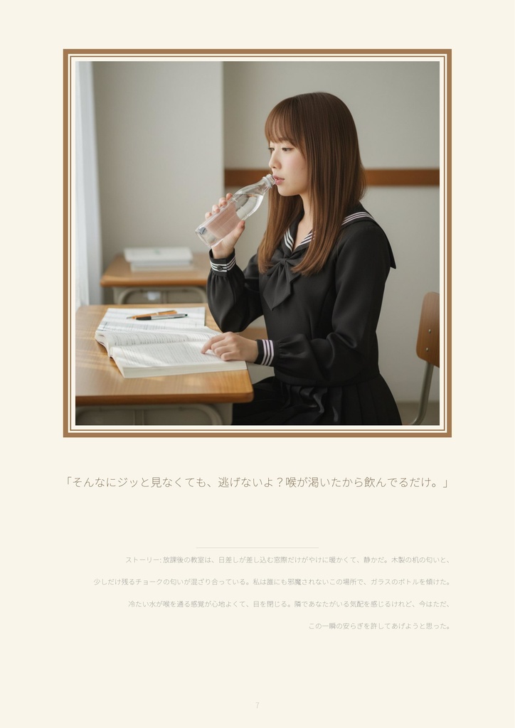 【サンプル10ページ】AI写真集「川越あい」黒セーラーの季節 - School memories in winter -