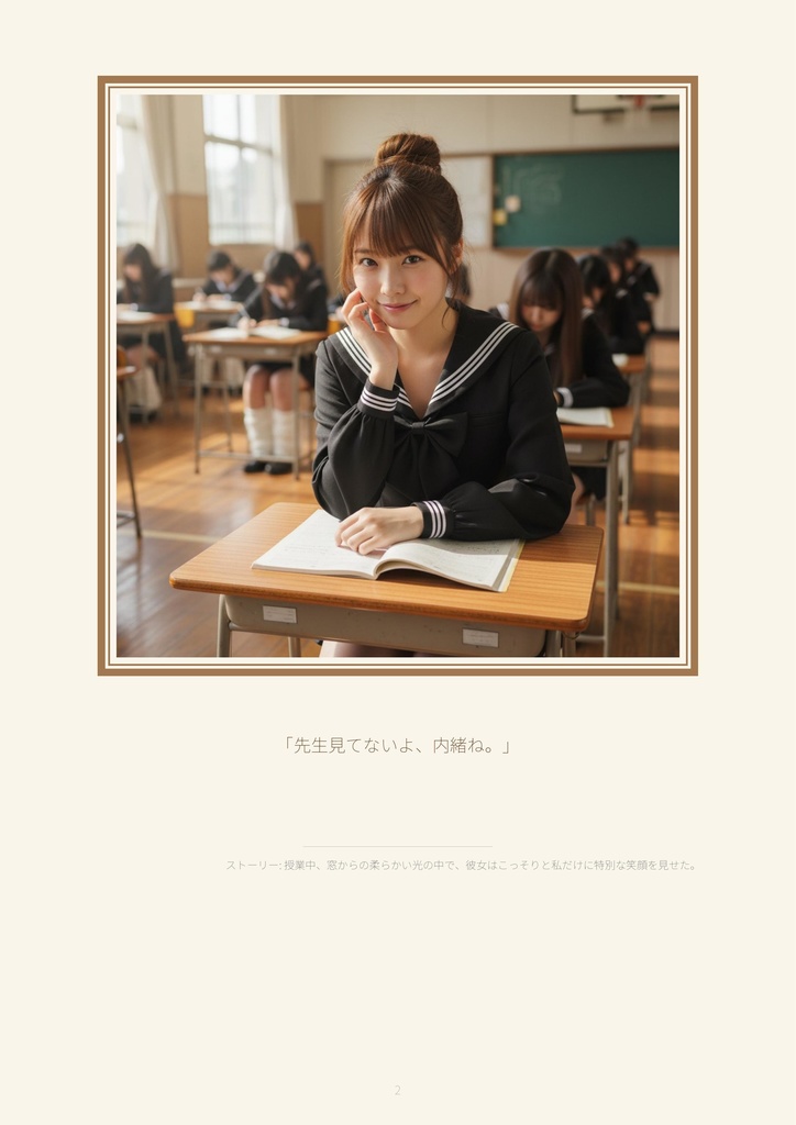 【サンプル10ページ】AI写真集「川越あい」黒セーラーの季節 - School memories in winter -