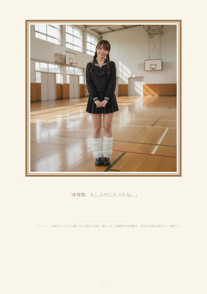 【サンプル10ページ】AI写真集「川越あい」黒セーラーの季節 - School memories in winter -