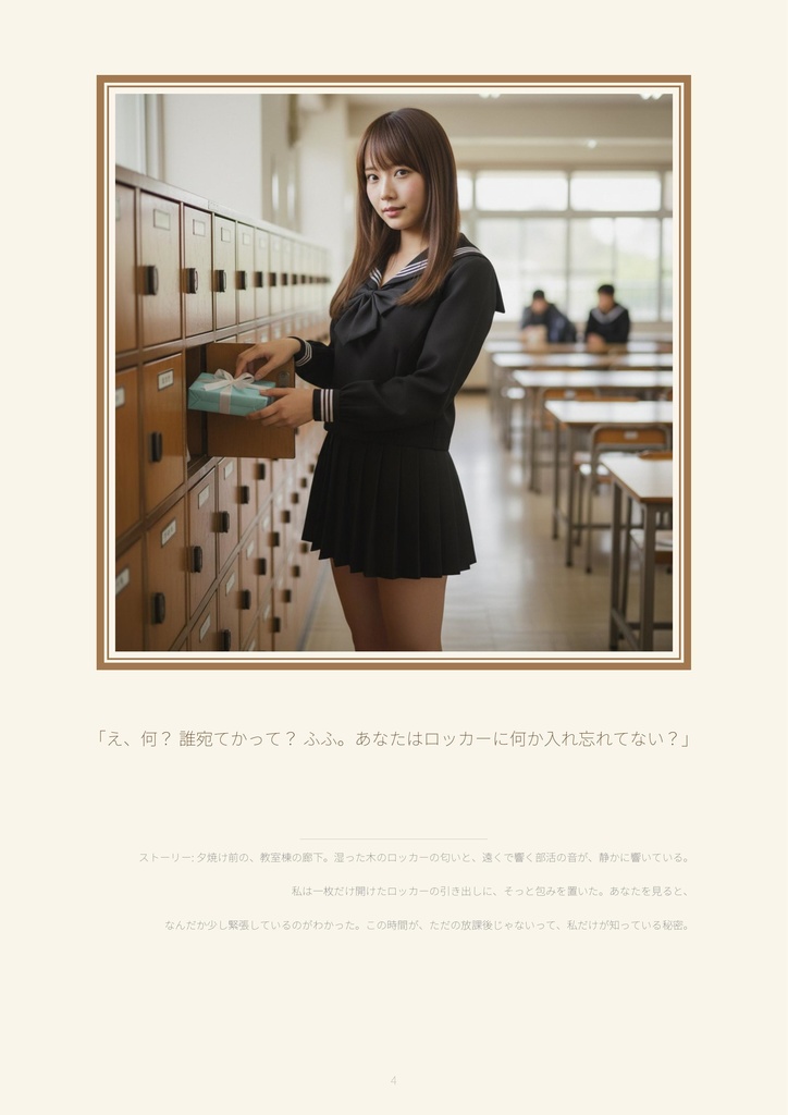 【サンプル10ページ】AI写真集「川越あい」黒セーラーの季節 - School memories in winter -