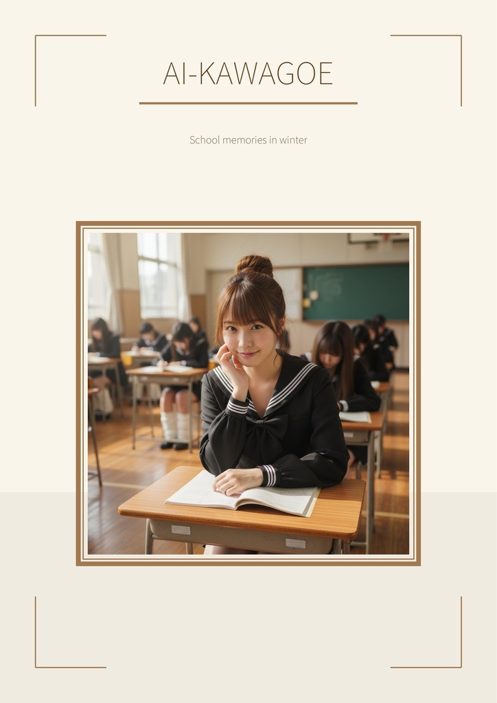 【500枚収録】AIデジタル写真集「川越あい」黒セーラーの季節 - School memories in winter - 