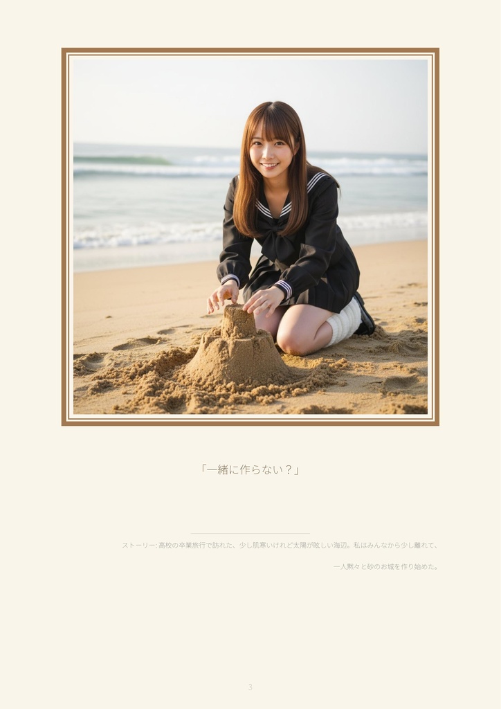 【500枚収録】AIデジタル写真集「川越あい」黒セーラーの季節 - School memories in winter -