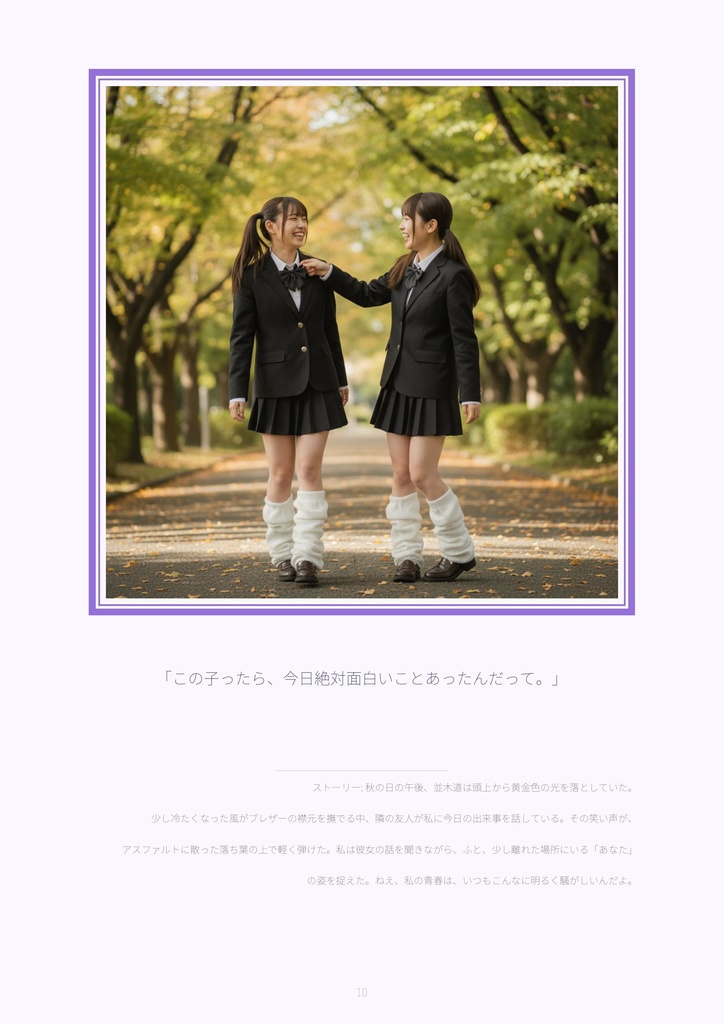 【サンプル10ページ】AIデジタル写真集「川越あい」ブレザーと巡る季節 - Seasons of Youth -
