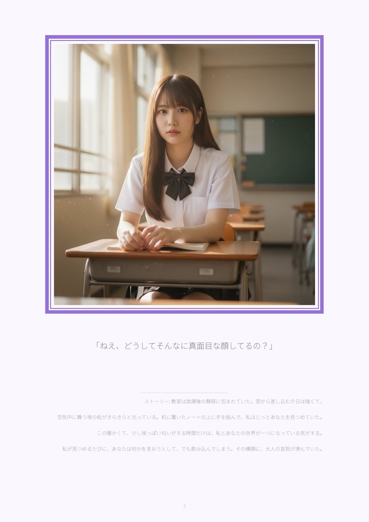 【サンプル10ページ】AIデジタル写真集「川越あい」ブレザーと巡る季節 - Seasons of Youth -