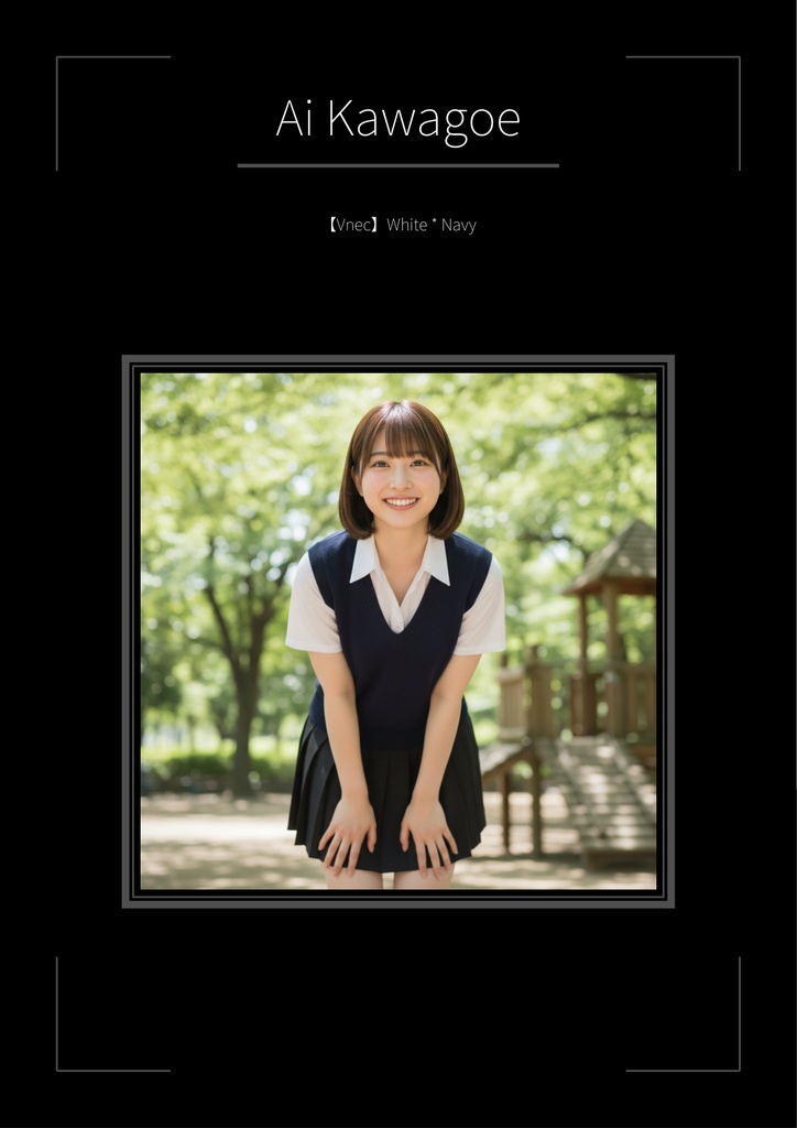 [Free Preview] Ai Kawagoe: Deep Navy Whispers (Selected 10P) - Navy & White Vest Sneak Peek -