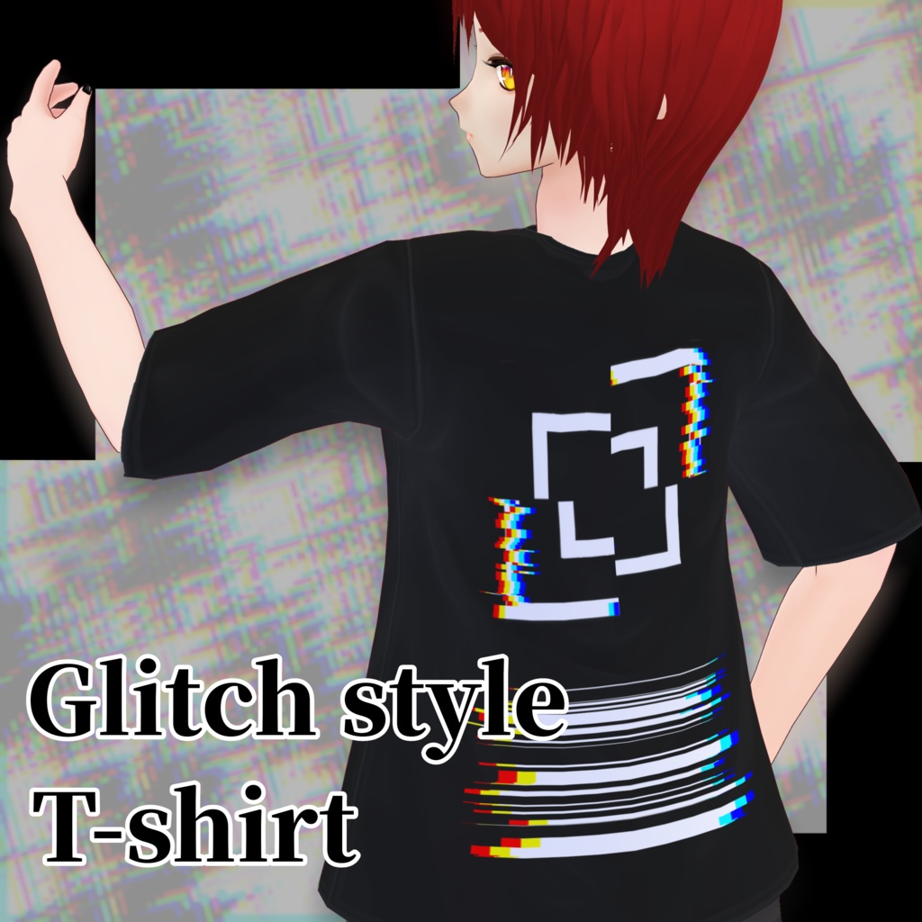 無料 BLANK-glitchstyle Tシャツ【VRoid用】