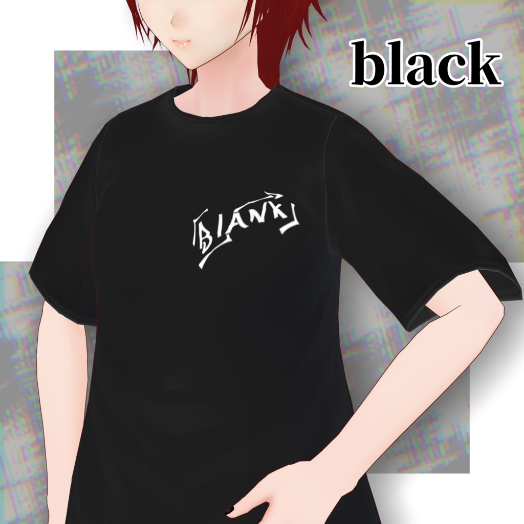 無料 BLANK-glitchstyle Tシャツ【VRoid用】