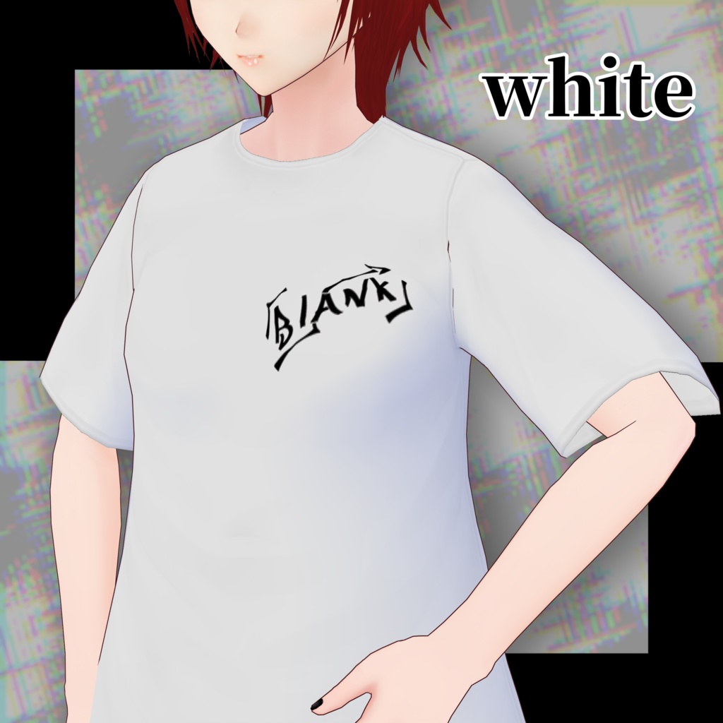 無料 BLANK-glitchstyle Tシャツ【VRoid用】