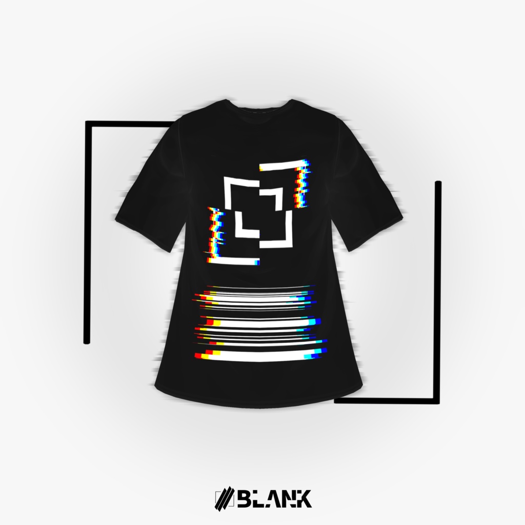 無料 BLANK-glitchstyle Tシャツ【VRoid用】