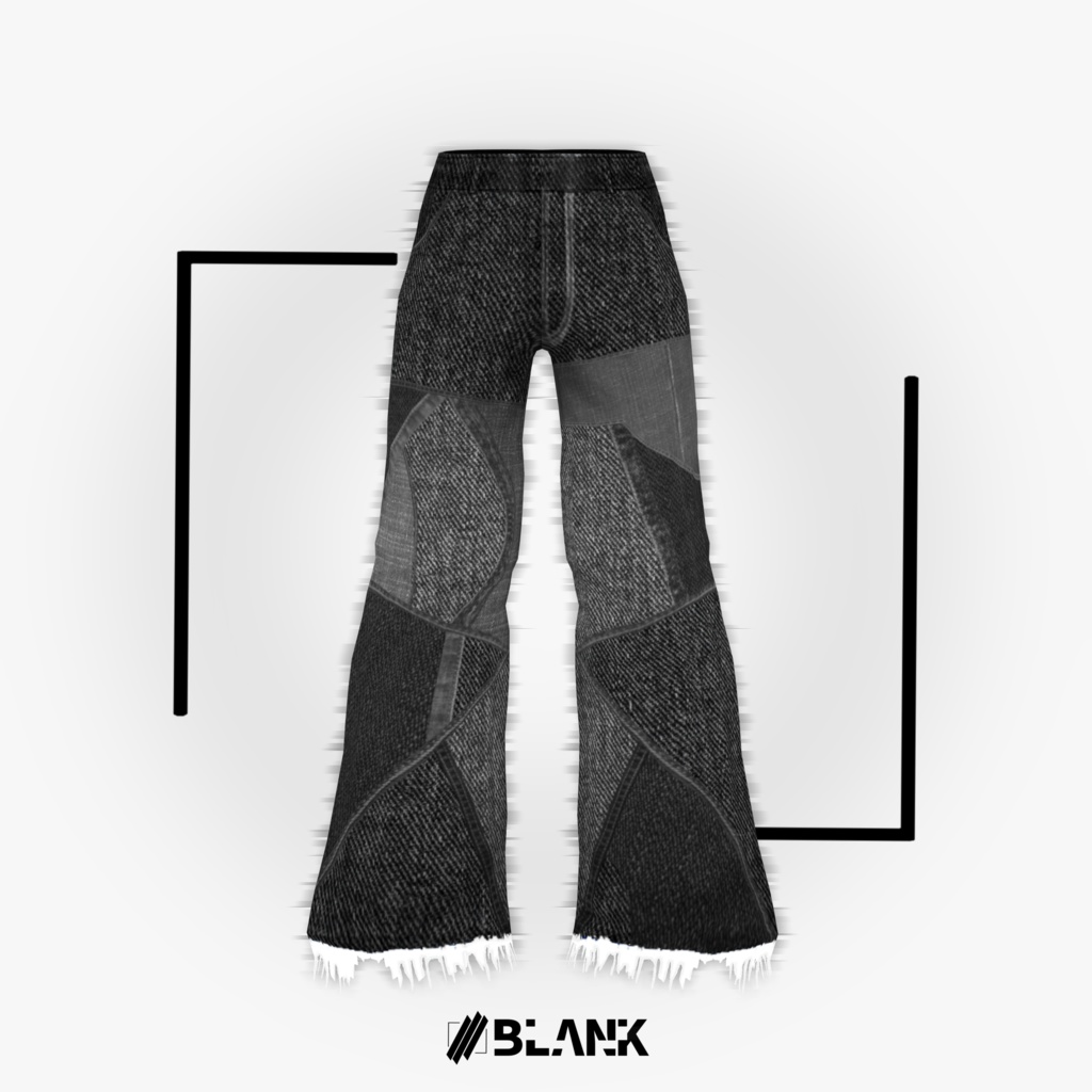 サンプルあり Patchwork Style デニムフレアパンツ