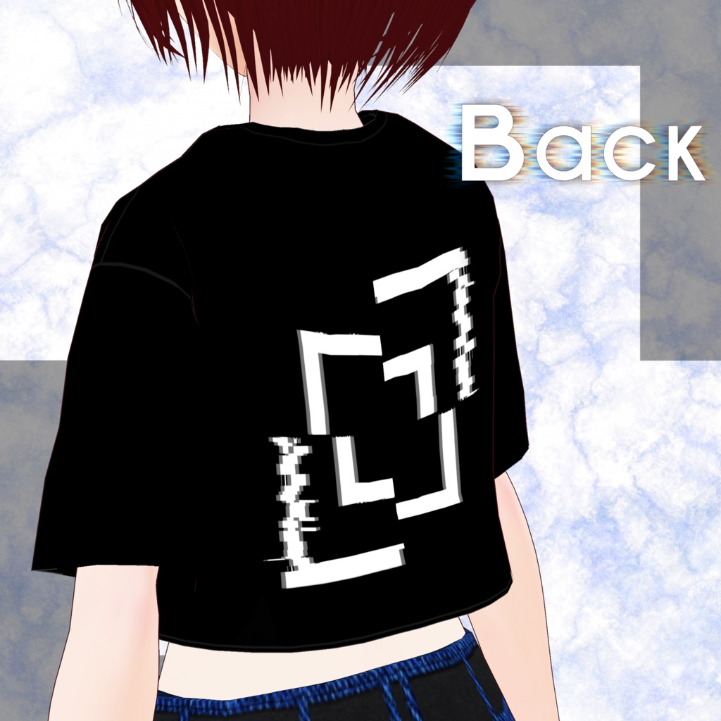無料 Short Ver. BLANK-Glitchstyle Tシャツ【VRoid用】