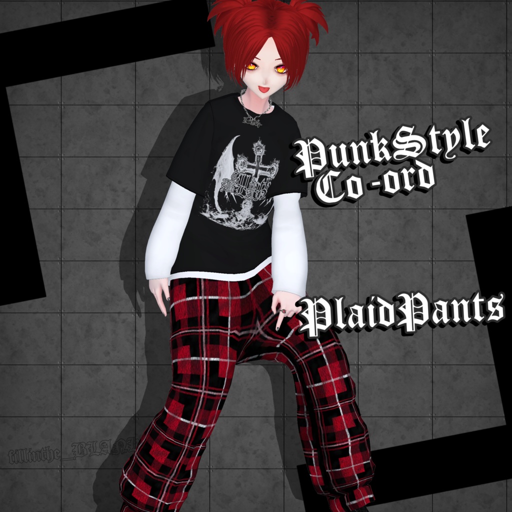 無料版あり BLANK-Punk Style チェックパンツ+α【VRoid用】