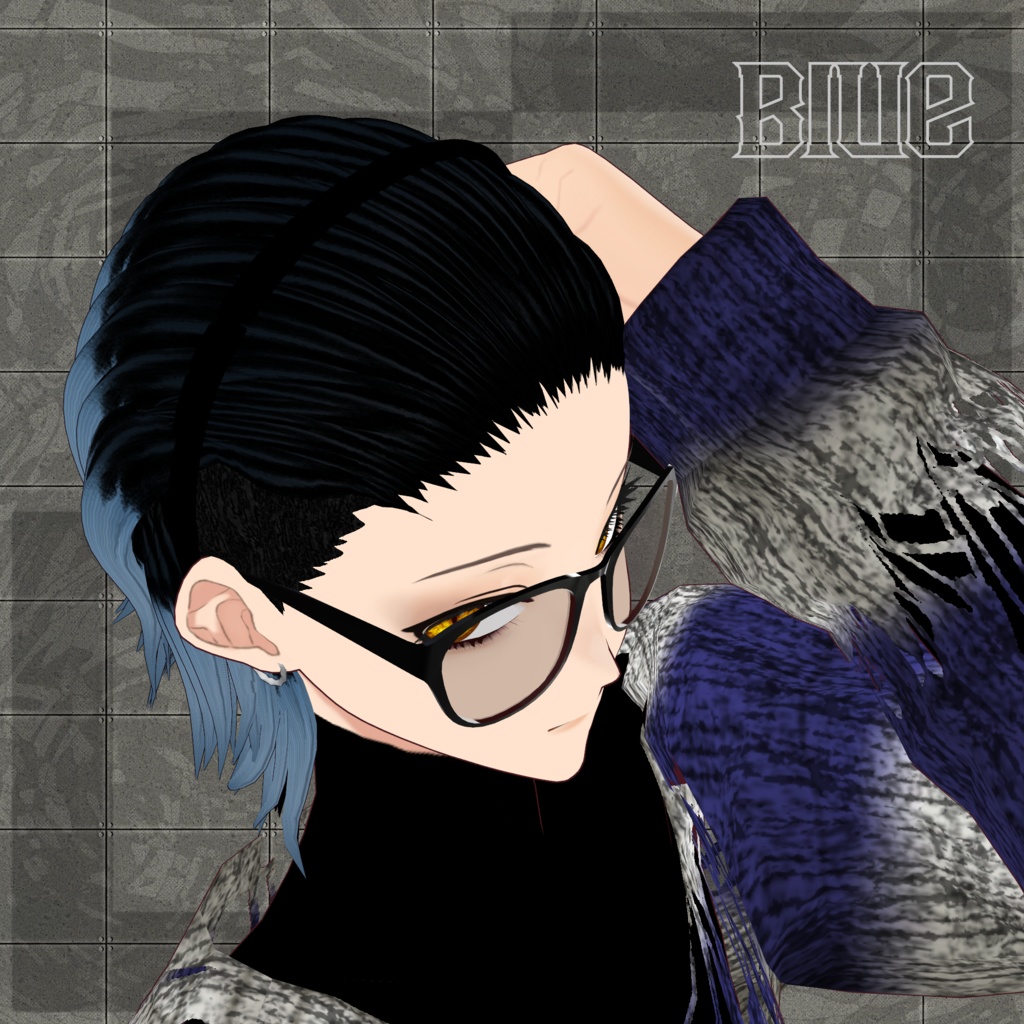 BLANK-Headband Style オールバックヘアー【VRoid用】