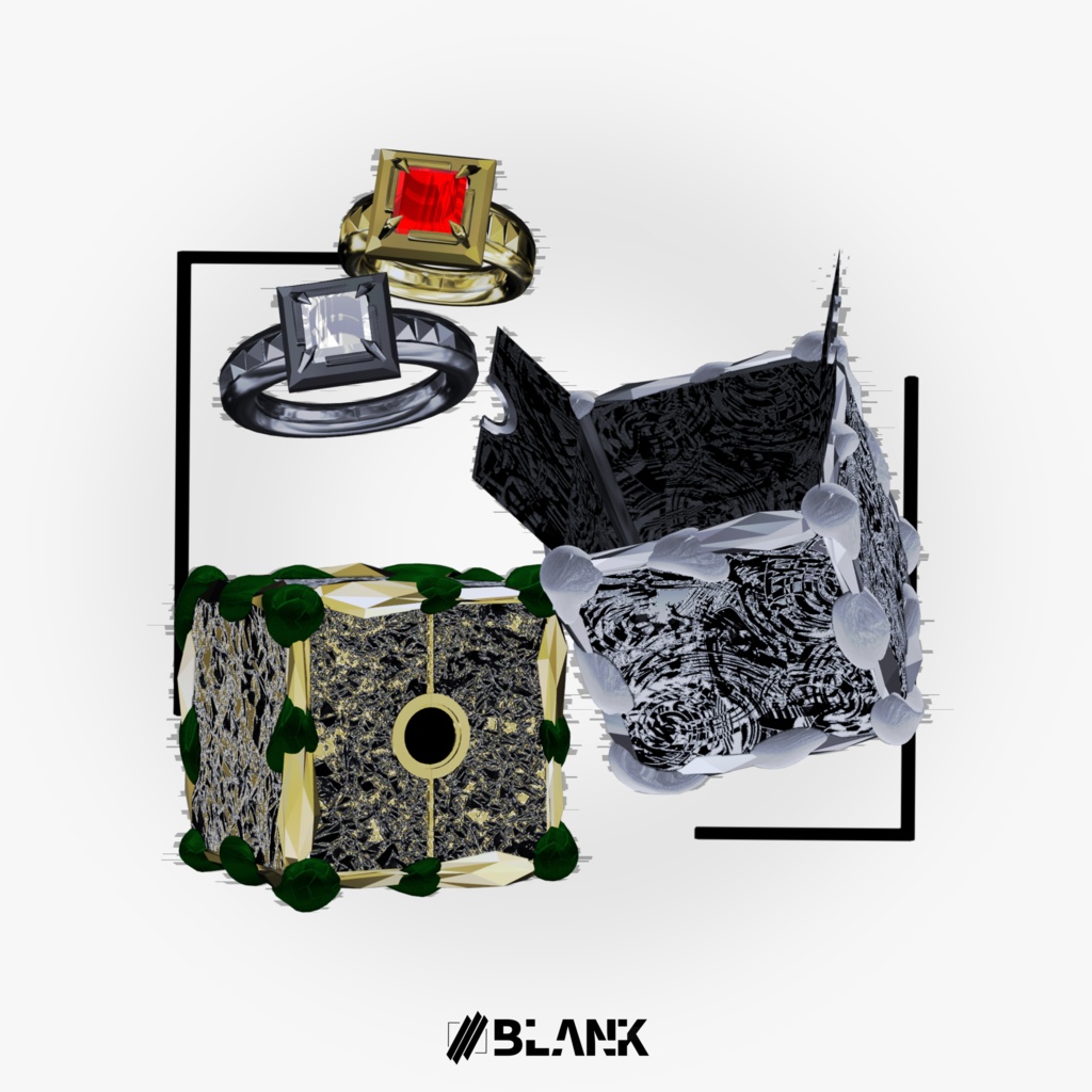 BLANK-Mafia Style リング&ボックス【3Dモデル】