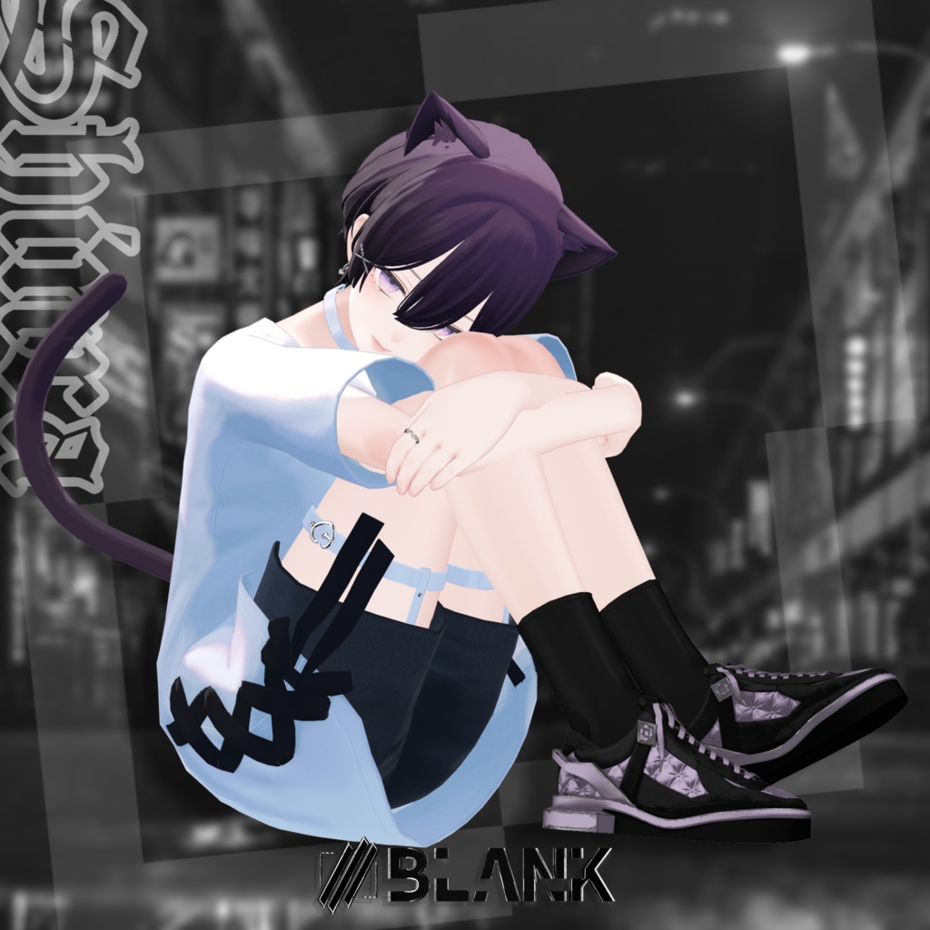 BLANK-BLAKTION スニーカー【6アバター対応】#fillinthe_BLANK_