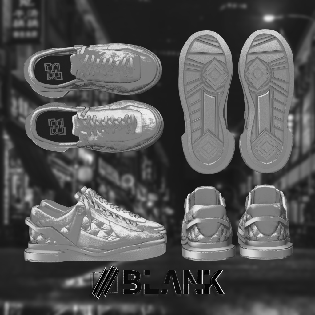 BLANK-BLAKTION スニーカー【6アバター対応】#fillinthe_BLANK_