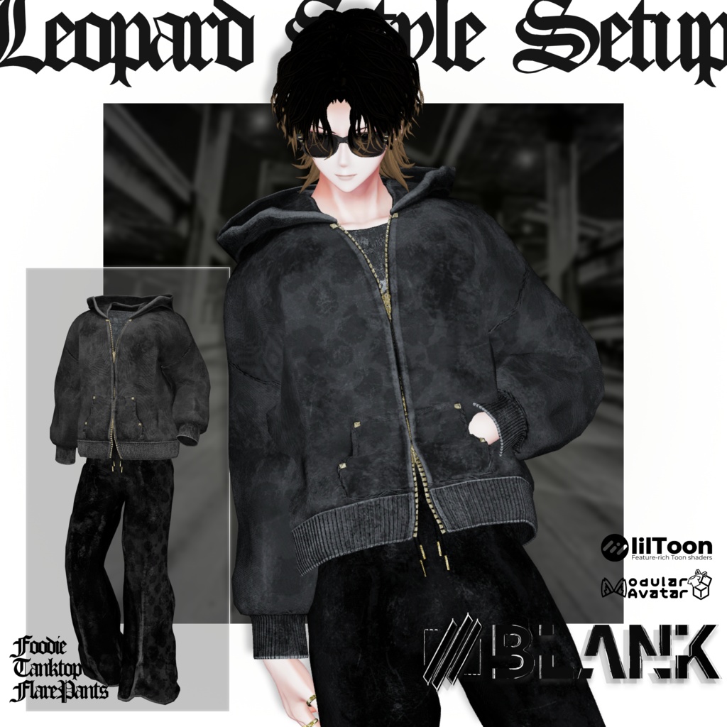 【25％OFF!!!】BLANK-Leopard Style セットアップ【4アバター MA対応】#fillinthe_BLANK_