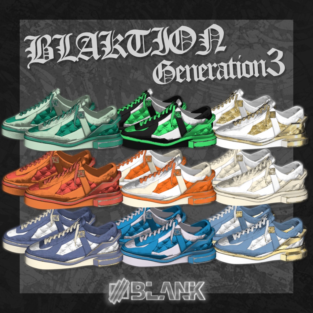 BLANK-BLAKTION スニーカー カラーパック【Gen3】#fillinthe_BLANK_