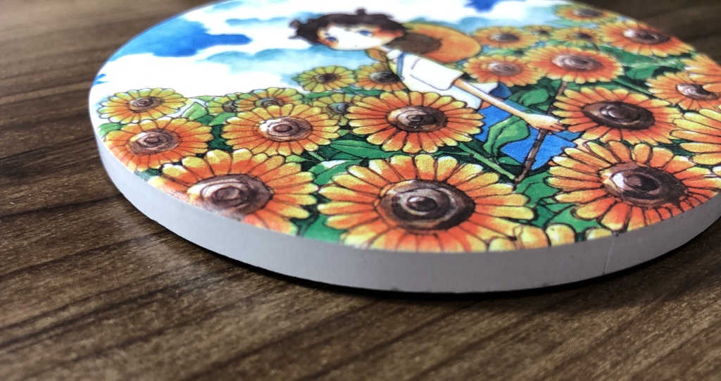 白雲石ひまわりコースター