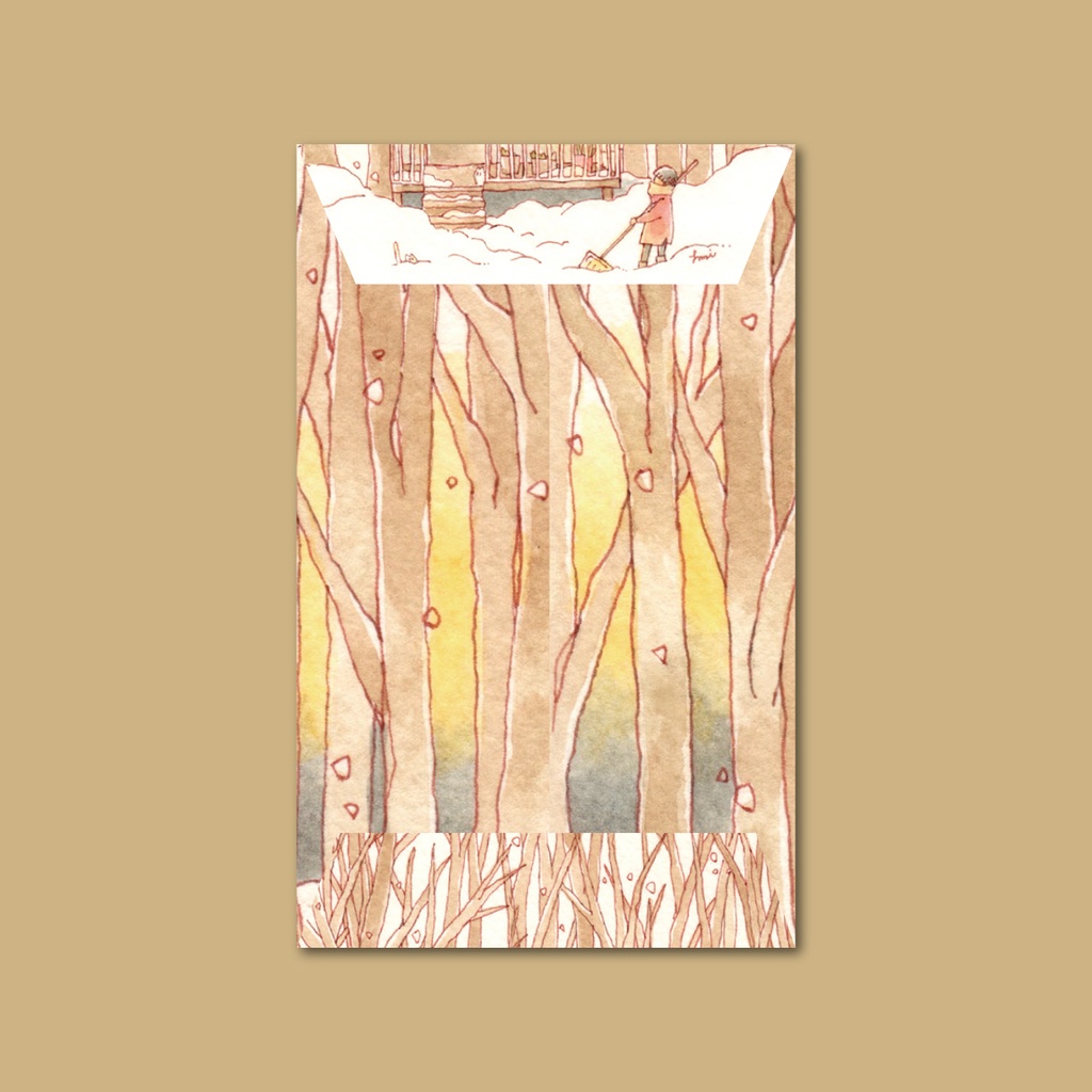 ポチ袋3枚セット(冬の家)