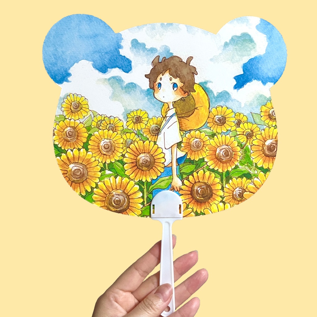 うちわ(片面ずつ違う絵柄)