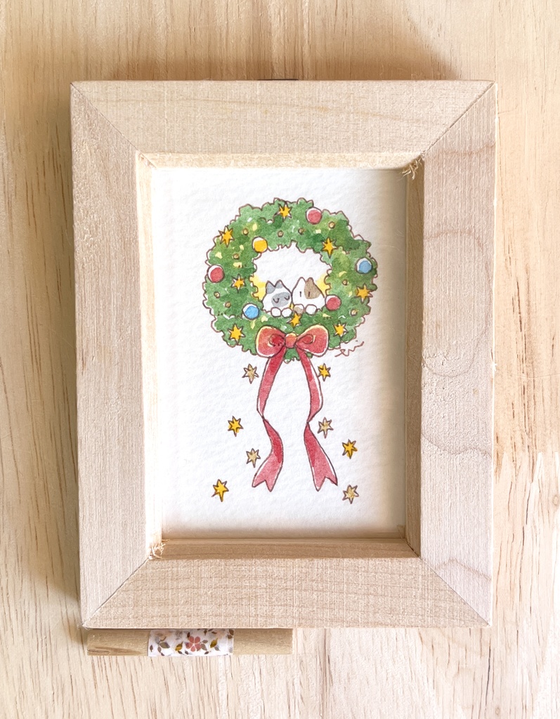 【 原画 】可愛いリボンのリース