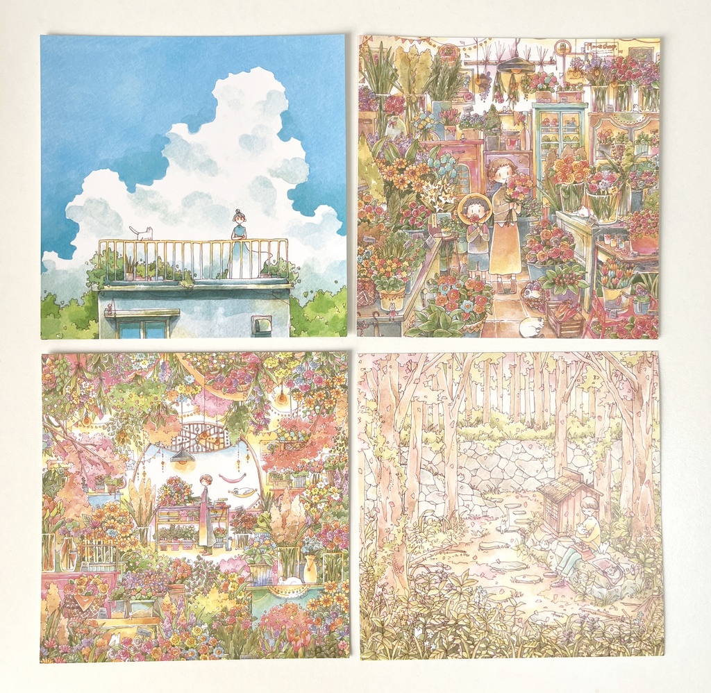 真四角ポストカード（4枚セット）