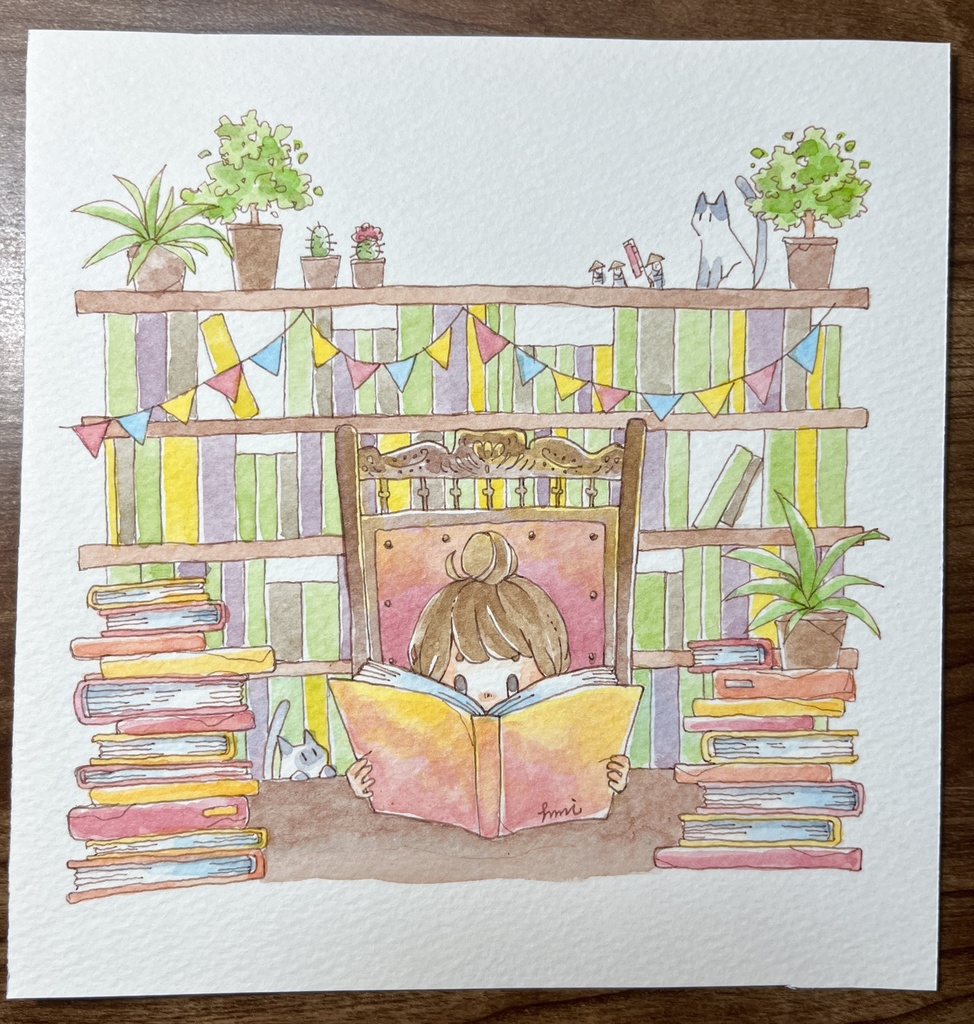 【 原画 】読書の秋(額なし)